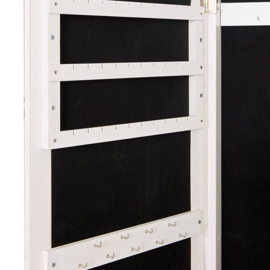 Atmosphera - Staande spiegel met sieradenkastje LEXY 158x38 cm wit