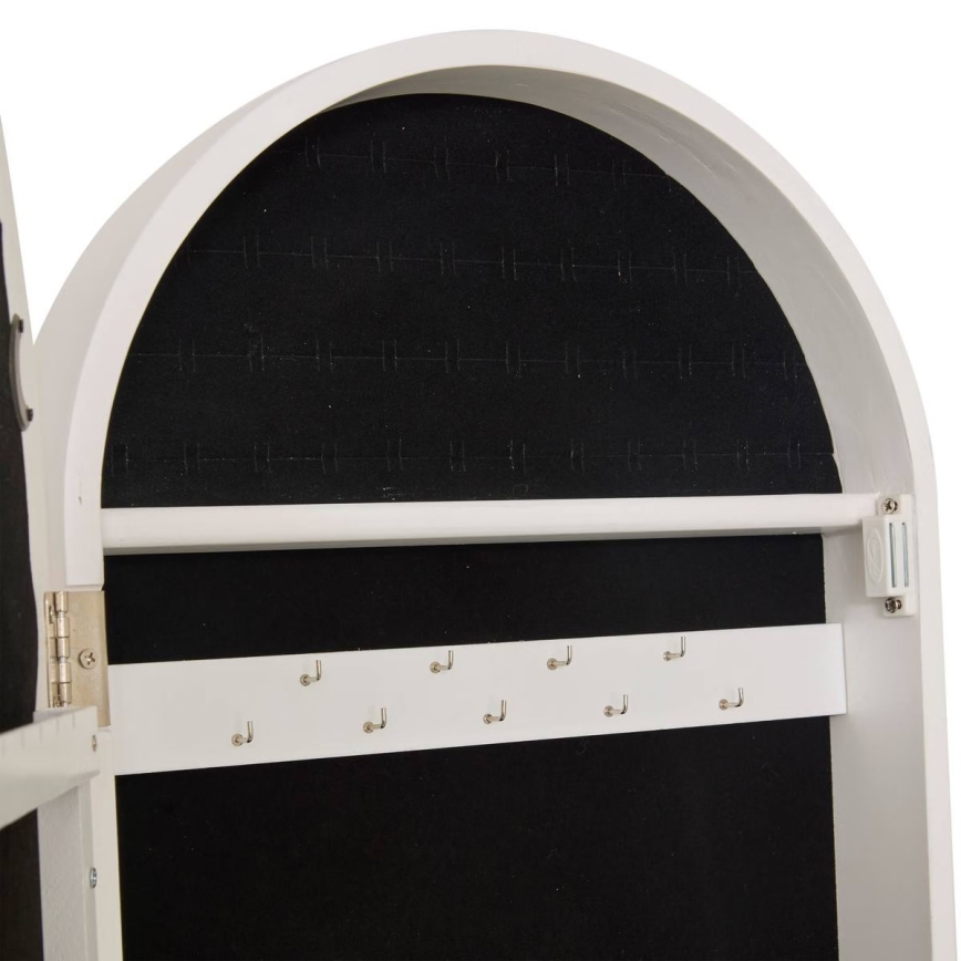 Atmosphera - Staande spiegel met sieradenkastje LEXY 158x38 cm wit