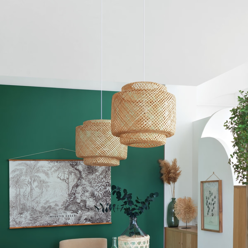 Atmosphera - Suspension filaire LIBY 1xE27/40W/230V bambou