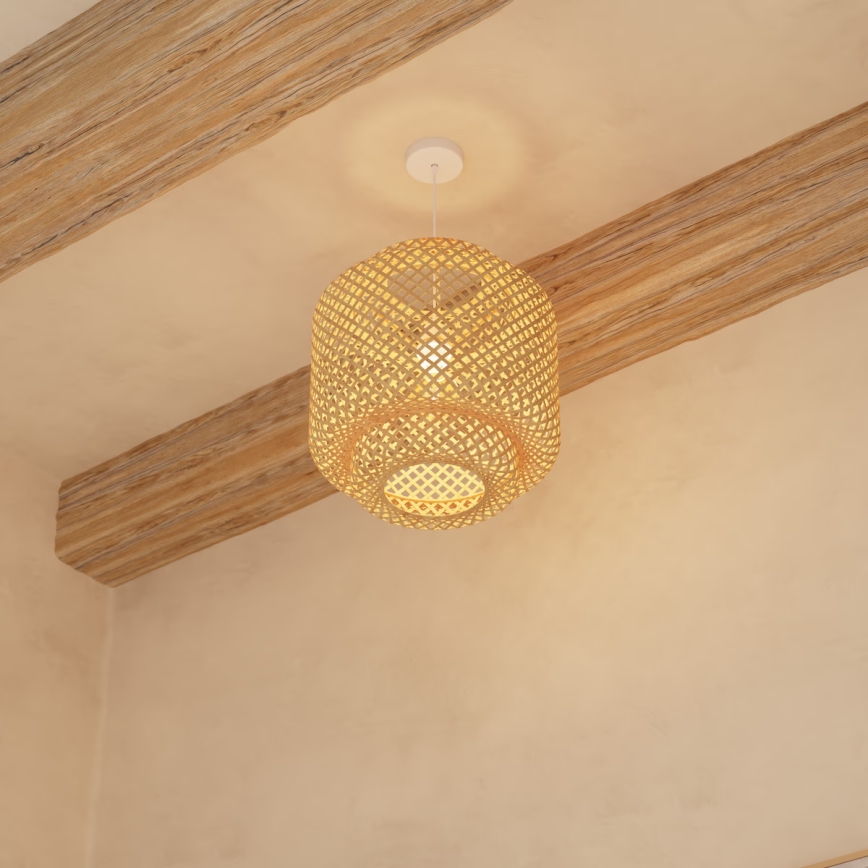 Atmosphera - Suspension filaire LIBY 1xE27/40W/230V bambou
