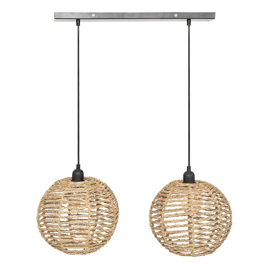 Atmosphera - Suspension filaire RANA 2xE27/40W/230V rotin
