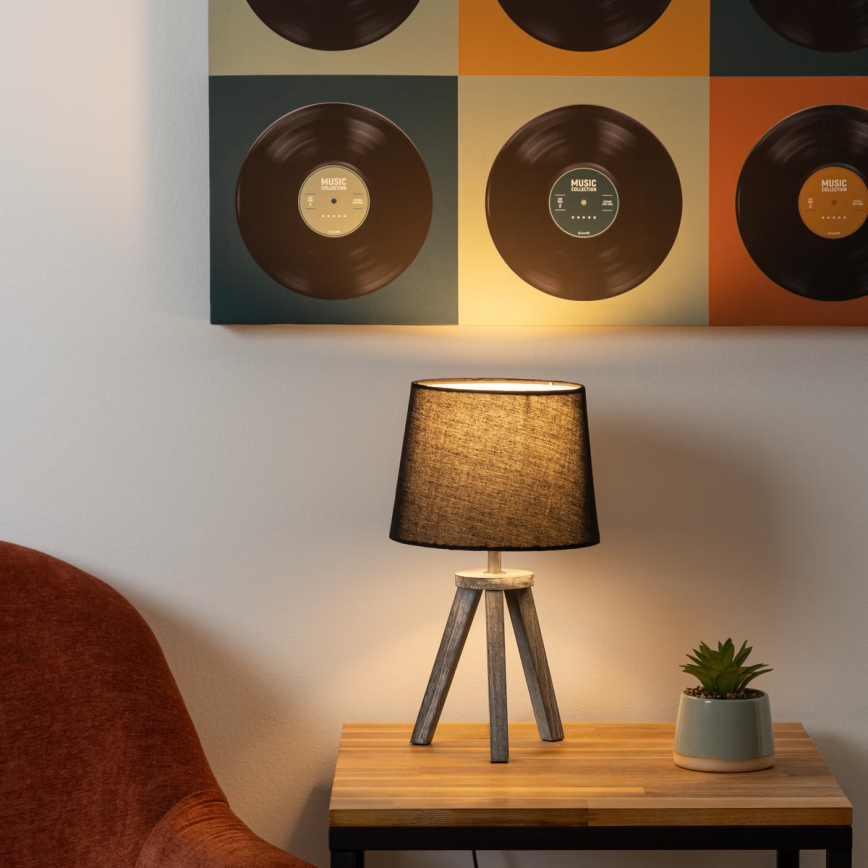 Atmosphera - Tafellamp MINI 1xE14/25W/230V grenen/zwart