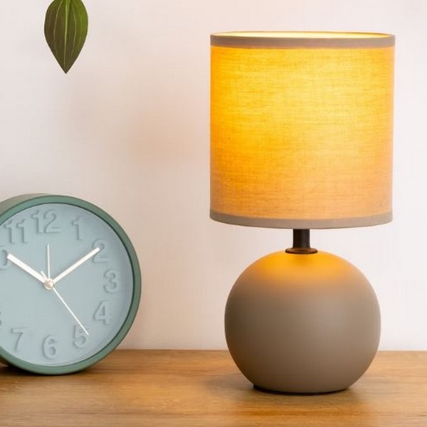 Atmosphera - Tafellamp TIMÉO 1xE14/60W/230V taupe/crème