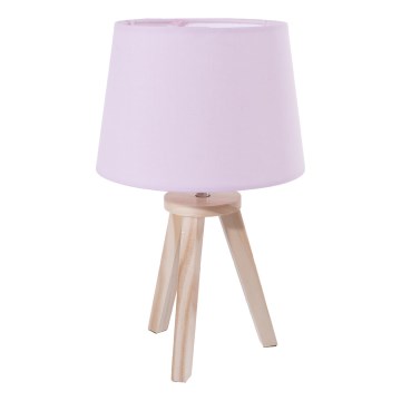 Atmosphera - Tafellamp TRIPOD 1xE14/40W/230V grenen/roze