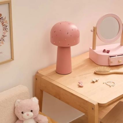 Atmosphera - Tafellamp voor kinderen STARRY MUSHROOM 1xE14/25W/230V roze