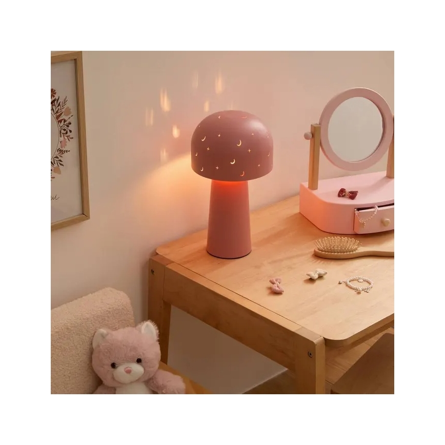 Atmosphera - Tafellamp voor kinderen STARRY MUSHROOM 1xE14/25W/230V roze