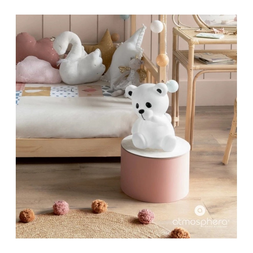 Atmosphera - Veilleuse de nuit LED pour enfants TEDDY LED/3xAA blanche