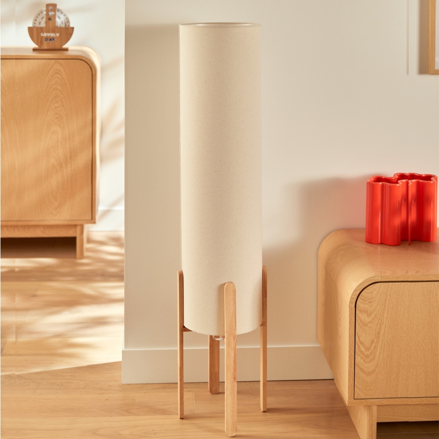 Atmosphera - Vloerlamp KEYAH 1xE27/25W/230V rubberhout