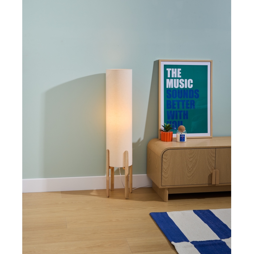 Atmosphera - Vloerlamp KEYAH 1xE27/25W/230V rubberhout