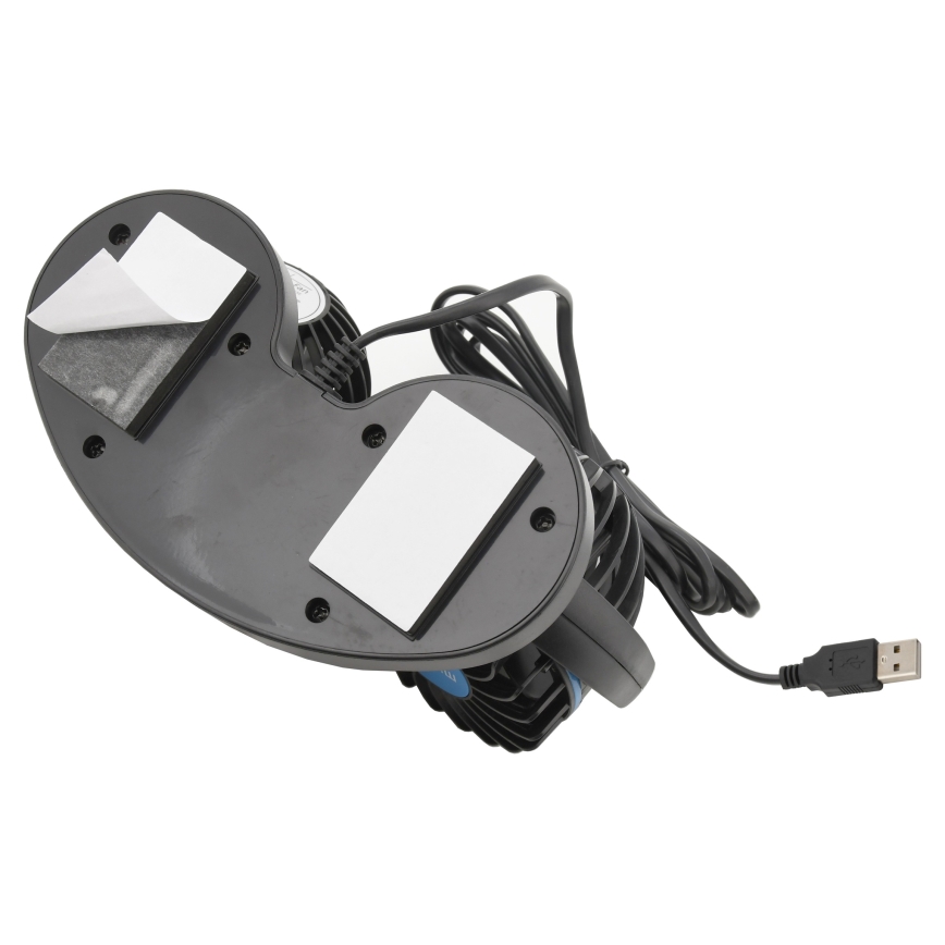 Auto dashboard fan met USB 3W/5V zwart
