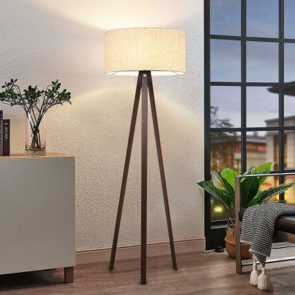 AYD 1xE27/40W/230V vloerlamp beige/bruin
