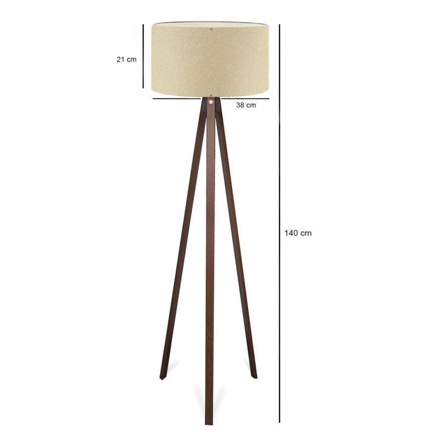 AYD 1xE27/40W/230V vloerlamp beige/bruin