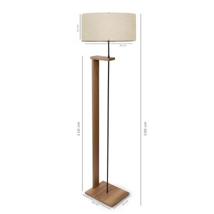 AYD Vloerlamp 1xE27/40W/230V Bruin/Beige
