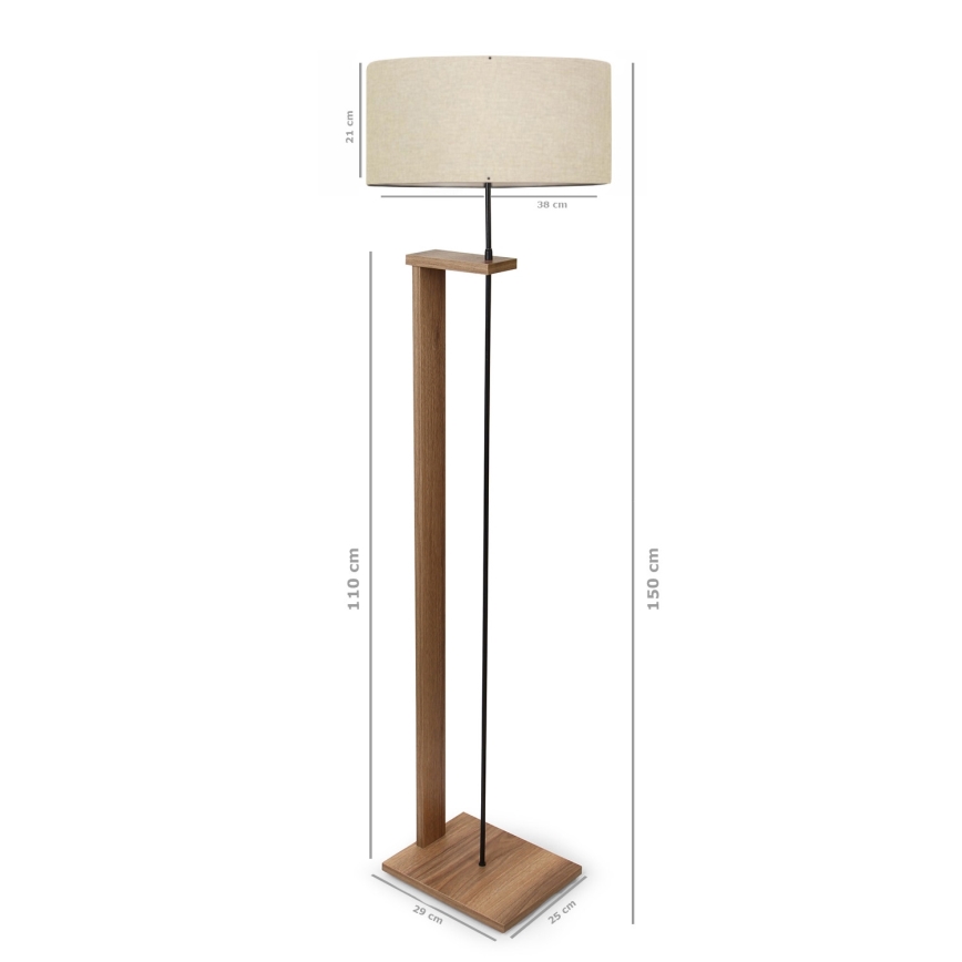 AYD Vloerlamp 1xE27/40W/230V Bruin/Beige
