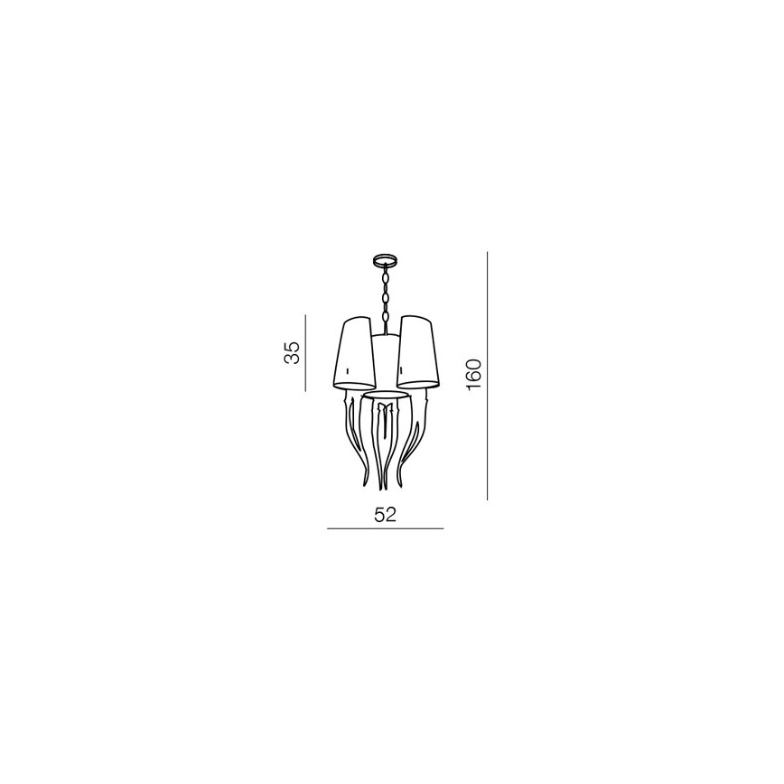Azzardo AZ0028 - Hanglamp aan ketting DIABLO 6xE14/11W/230V wit
