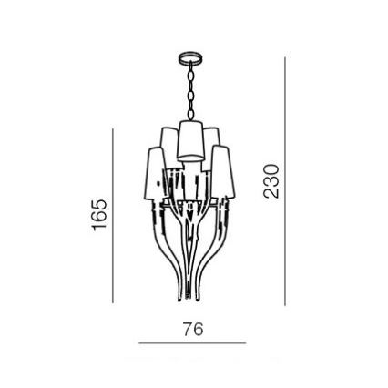 Azzardo AZ0173 - Hanglamp aan ketting DIABLO 12xE14/11W/230V wit