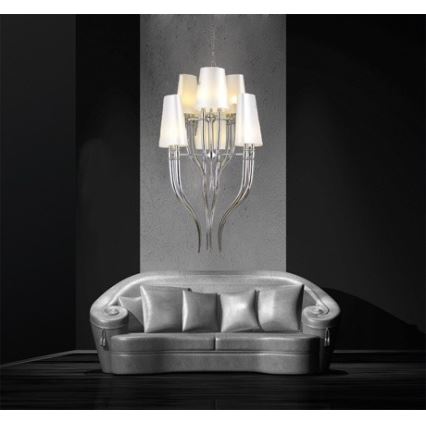 Azzardo AZ0173 - Lustre sur chaîne DIABLO 12xE14/11W/230V blanche