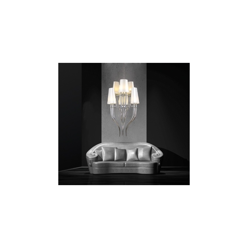 Azzardo AZ0173 - Lustre sur chaîne DIABLO 12xE14/11W/230V blanche