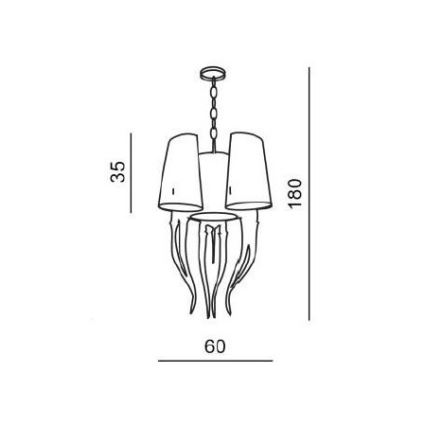 Azzardo AZ1232 - Suspension avec chaîne DIABLO 6xE14/11W/230V blanc