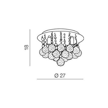 Azzardo AZ1285 - Kristallen plafondlamp BOLLA 3xG9/40W/230V