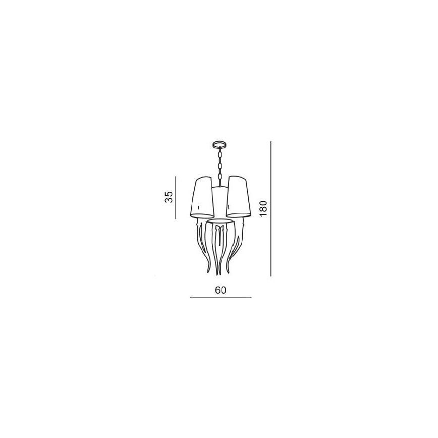 Azzardo AZ1344 - Hanglamp aan ketting DIABLO 6xE14/11W/230V zwart