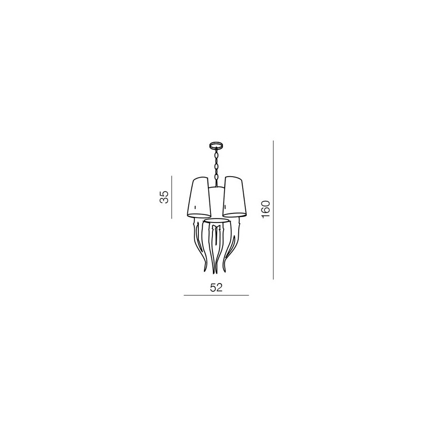 Azzardo AZ1345 - Hanglamp aan ketting DIABLO 6xE14/11W/230V zwart