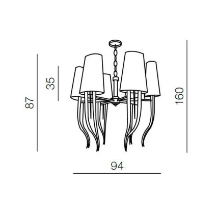 Azzardo AZ1389 - Hanglamp aan ketting DIABLO 12xE14/11W/230V wit