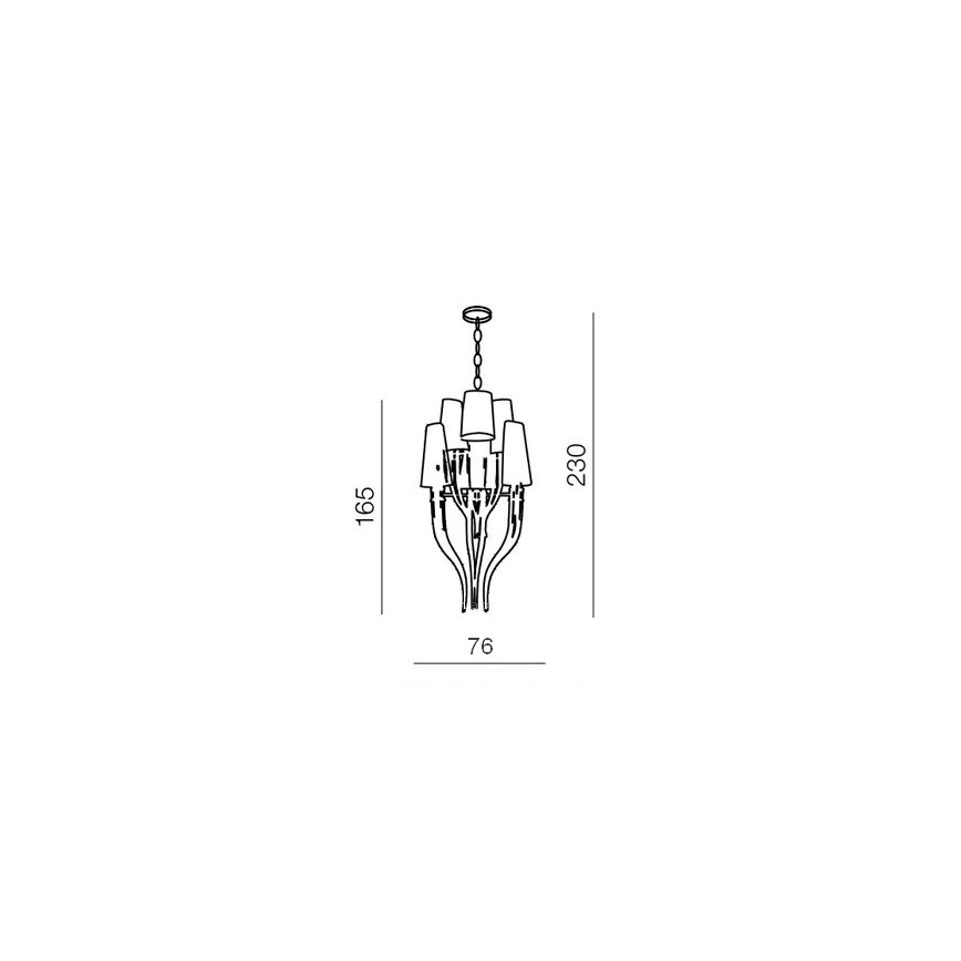Azzardo AZ1417 - Hanglamp aan ketting DIABLO 12xE14/11W/230V zwart