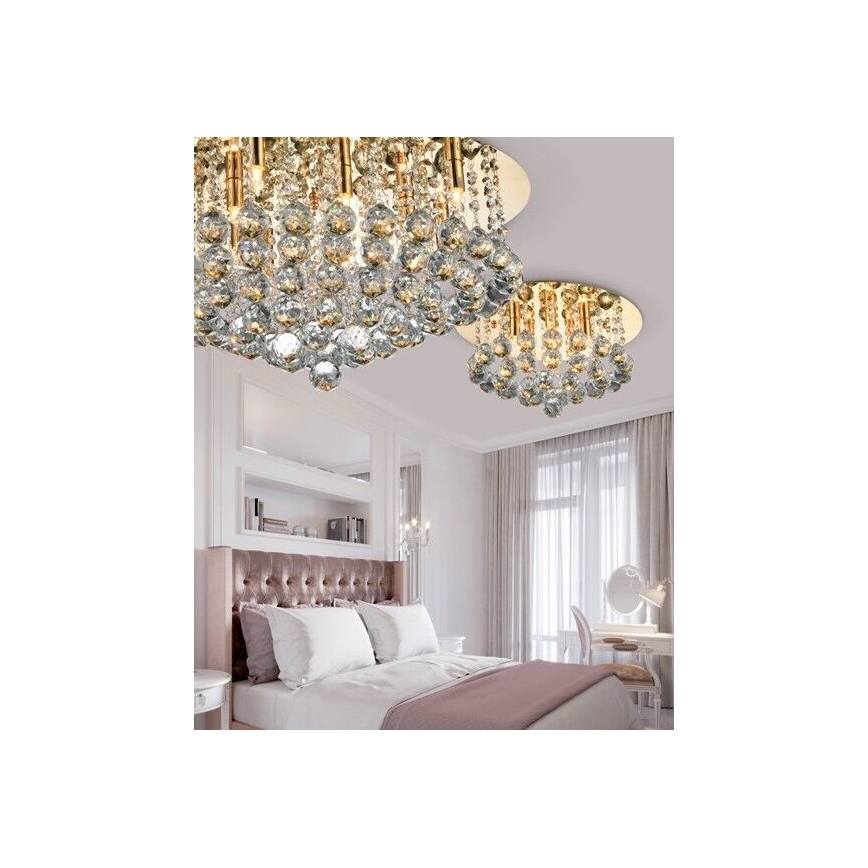 Azzardo AZ3084 - Kristallen plafondlamp BOLLA 10x G9 / 40W / 230V