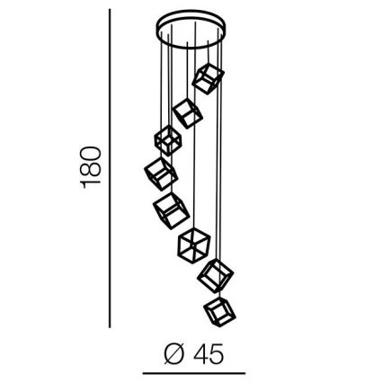 Azzardo AZ3151 - Suspension filaire LED à intensité variable STRANGE LED/150W/230V