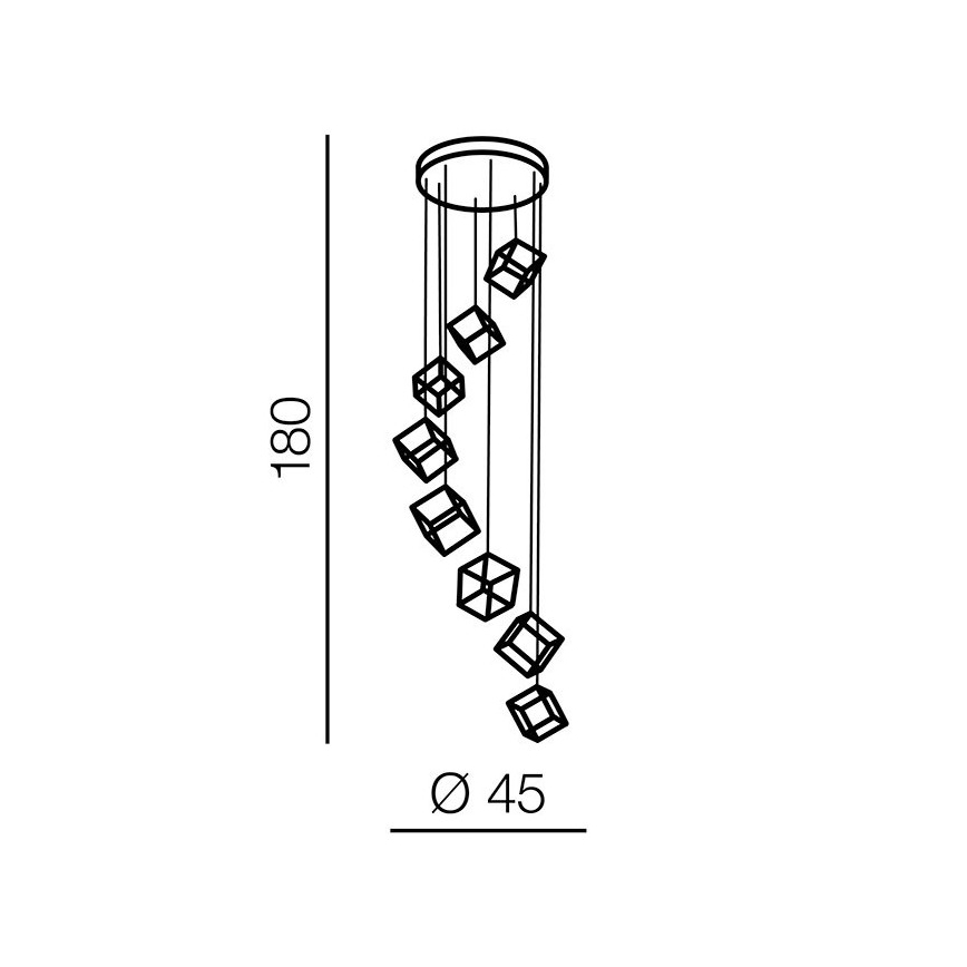 Azzardo AZ3151 - Suspension filaire LED à intensité variable STRANGE LED/150W/230V