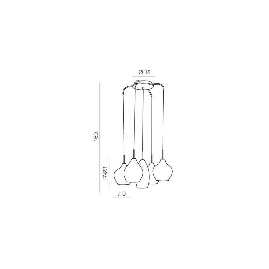 Azzardo AZ3172 - Suspension avec fil MILANO 5xG9/40W/230V