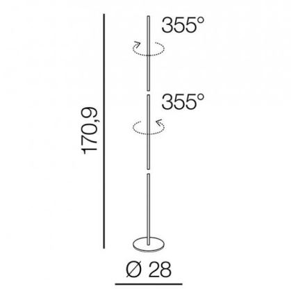 Azzardo AZ3205 - Lampadaire TETA LED/33W/230V