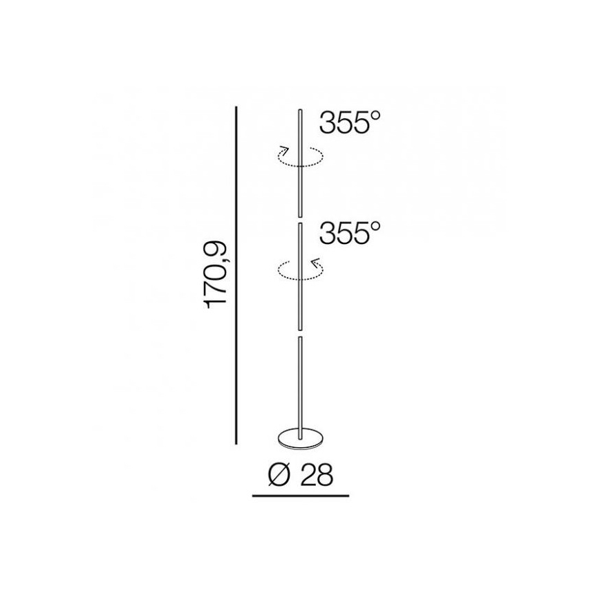 Azzardo AZ3205 - LED Vloerlamp TETA LED/33W/230V