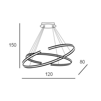 Azzardo AZ3356 - LED Hanglamp aan koord dimbaar ALESSIA LED/100W/230V