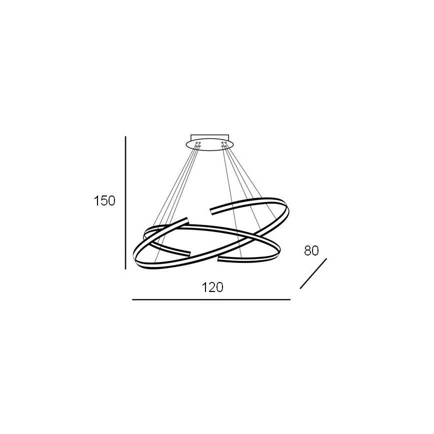Azzardo AZ3356 - LED Hanglamp aan koord dimbaar ALESSIA LED/100W/230V