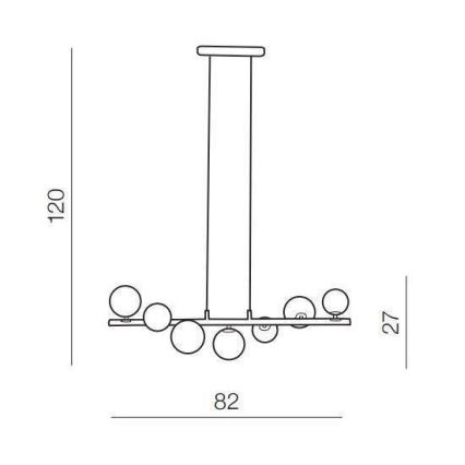 Azzardo AZ4406 - Hanglamp aan een koord SYBILLA 7xG9/25W/230V zwart