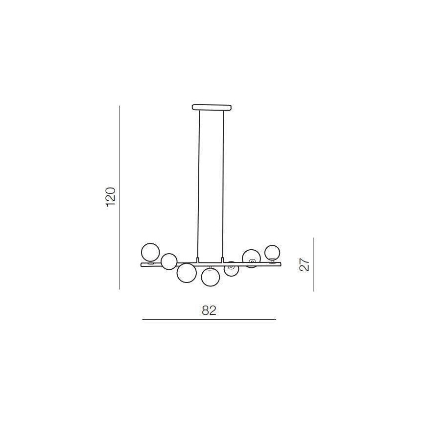 Azzardo AZ4409 - Suspension filaire SYBILLA 7xG9/25W/230V doré