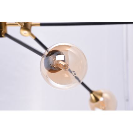 Azzardo AZ4700 - Hanglamp aan een paal SOLEN 6xG9/30W/230V zwart/goud