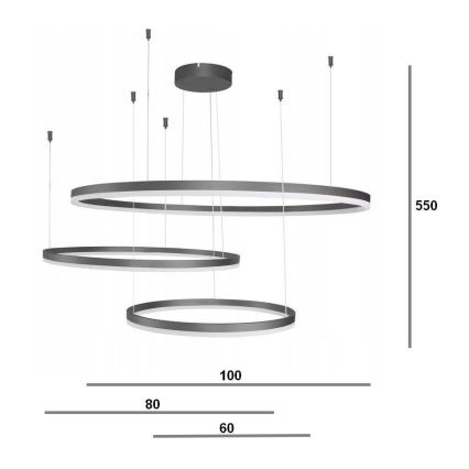 Azzardo AZ4707 - LED Hanglamp aan een koord HALO LED/130W/230V zwart