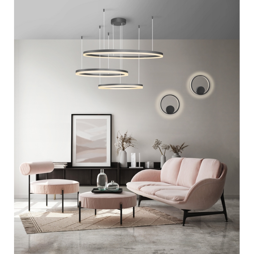 Azzardo AZ4707 - Suspension filaire LED HALO LED/130W/230V noir
