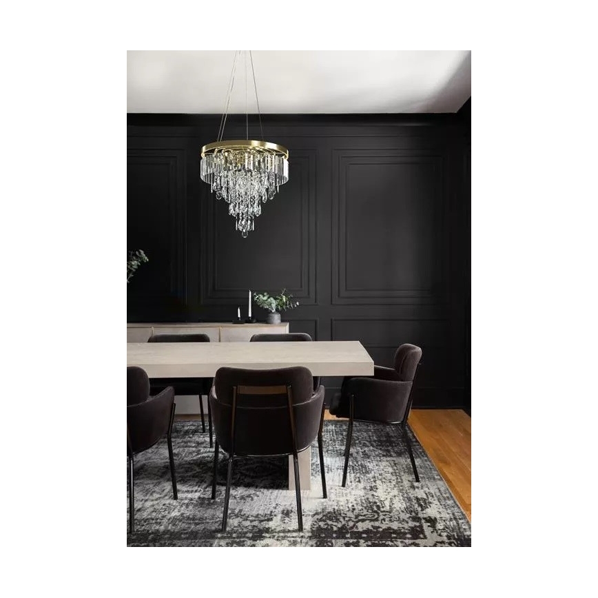 Azzardo AZ4905 - Kristallen hanglamp aan een koord KALABRIA 12xG9/40W/230V