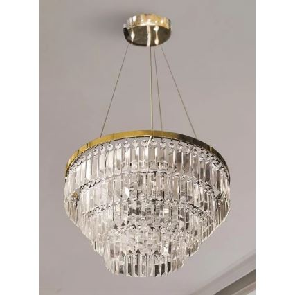 Azzardo AZ4906 - Kristallen hanglamp aan een koord SALERNO 12xG9/40W/230V