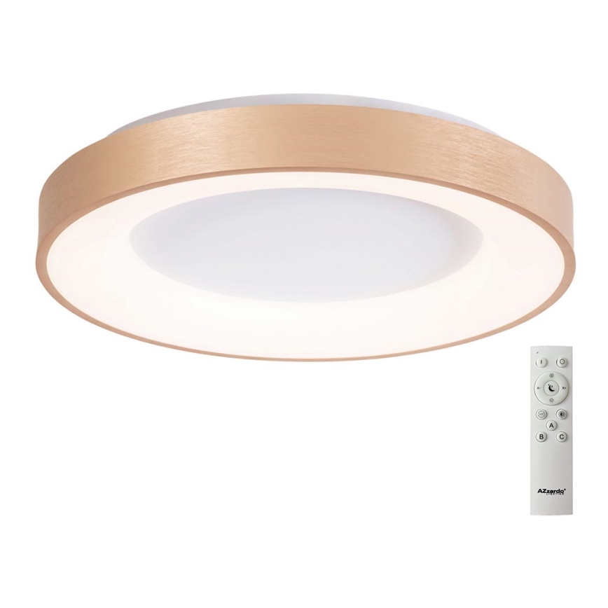 Azzardo AZ4992 - Plafonnier à intensité variable LED SANTANA LED/50W/230V doré + télécommande