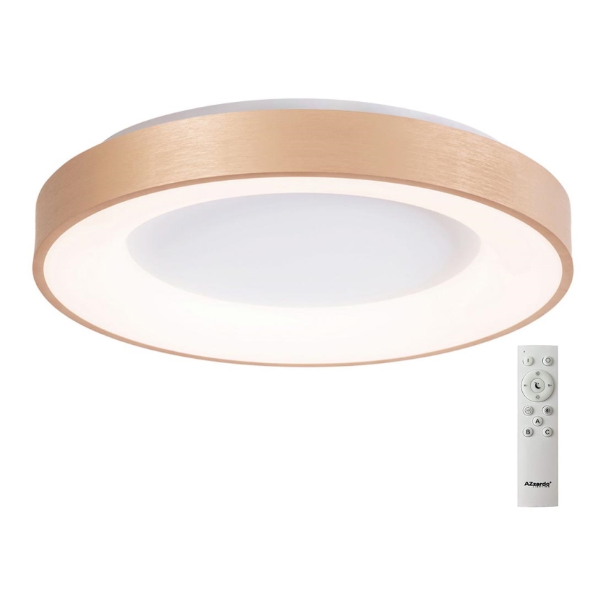 Azzardo AZ4996 - Dimbare LED plafondlamp SANTANA LED/80W/230V goud + afstandsbediening