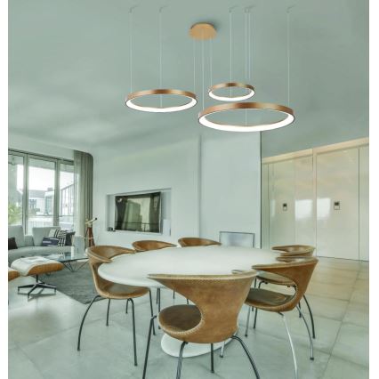 Azzardo AZ5023 - Dimbare LED hanglamp aan een koord AGNES LED/60W/230V diameter 78 cm goud