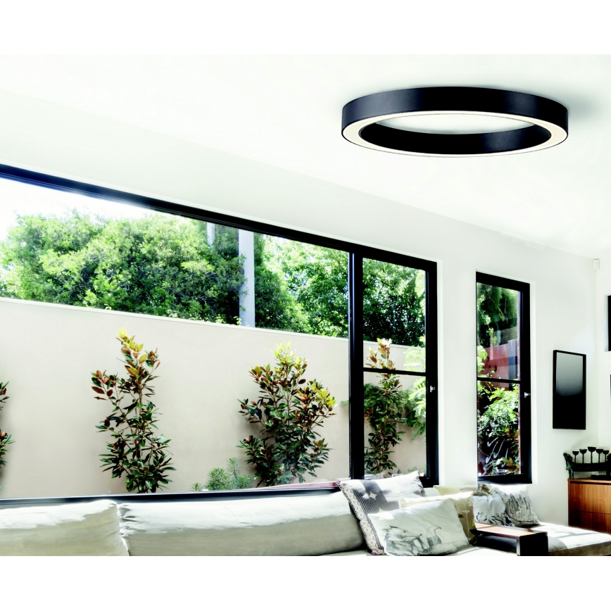 Azzardo AZ5038 - Plafonnier à intensité variable LED MARCO LED/80W/230V noir + télécommande