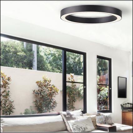 Azzardo AZ5041 - Plafonnier à intensité variable LED MARCO LED/100W/230V noir + télécommande