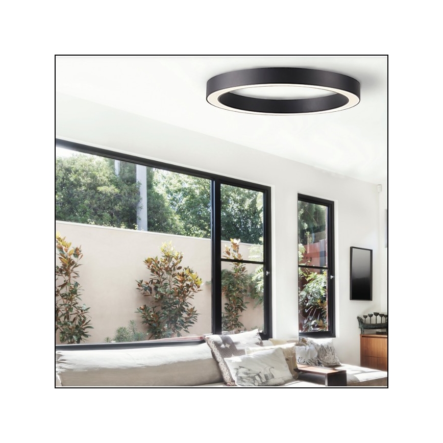 Azzardo AZ5041 - Plafonnier à intensité variable LED MARCO LED/100W/230V noir + télécommande