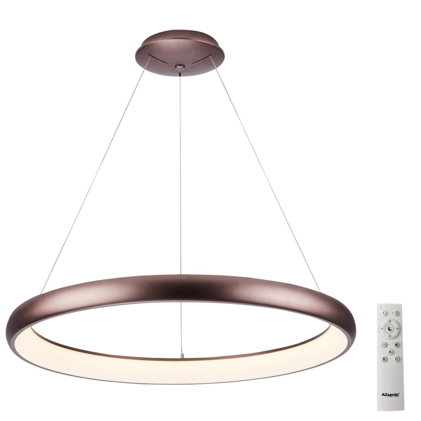 Azzardo AZ5062 - Dimbare LED hanglamp aan een koord ANTONIO LED/50W/230V bruin + afstandsbediening